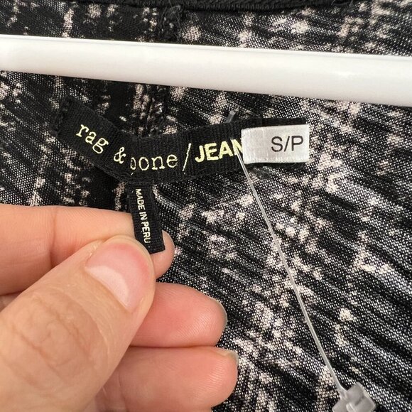 NWOT Rag & Bones Jeans Black White Abstract Stripe Tank Top‎ Sz S - Picture 9 of 12